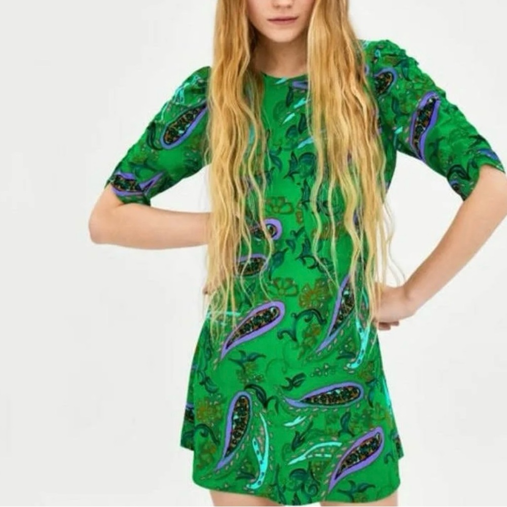 Zara - Green Paisley Dress